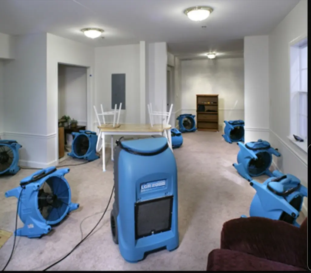 Air movers and dehumidifier setup for Water Extraction & Removal in Duluth